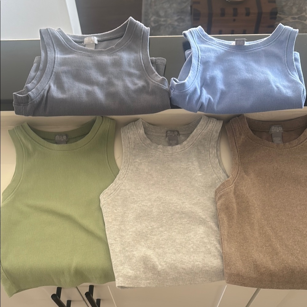 Tilly's Ribbed Scoop Neck Tank Top